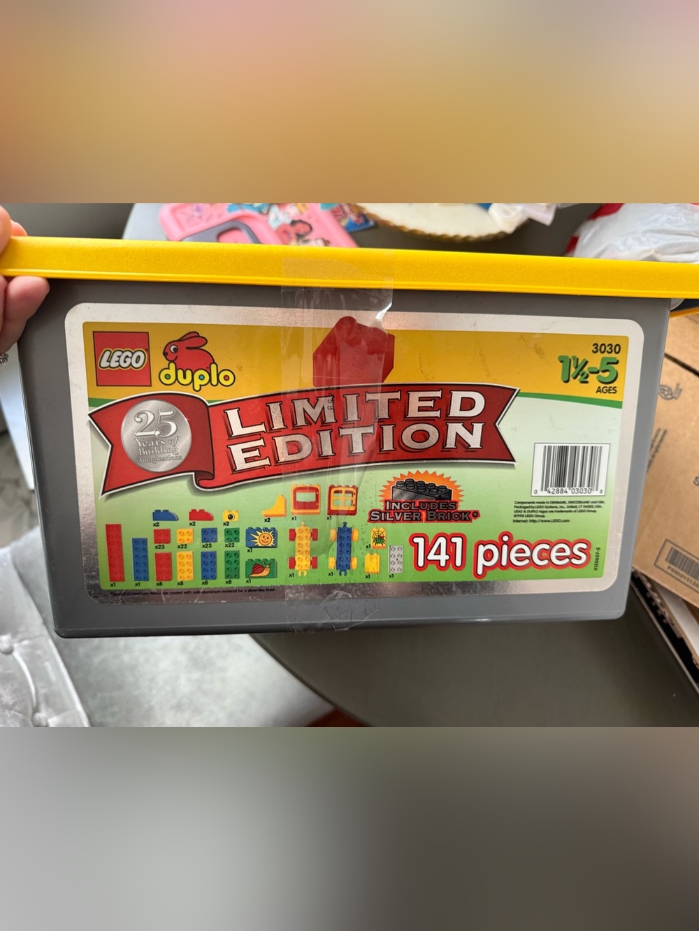Lego Duplo Limited Edition 1998 Silver Bucket Set 141 Pieces - Pre-owned